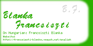 blanka francsiszti business card
